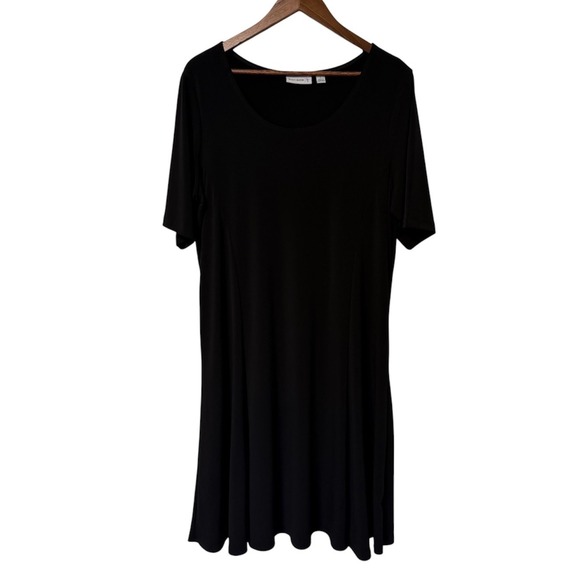 Susan Graver Dresses & Skirts - Susan Graver Dress Womens L Black A-Line Stretch Minimalist Lagenlook LBD Travel